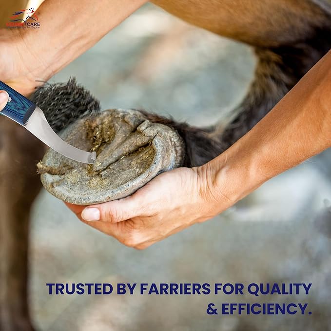 Equine Care Right-Handed Hoof Knife – Professional Farrier Knife & Hoof Trimmer Tool | Ultra-Sharp J2 Stainless Steel Blade, Ergonomic Handle for Horse Hoof Trimming, Cleaning & Farrier Supplies