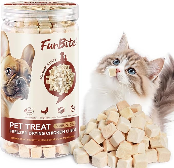 Dehydrated Freeze Dried Chicken for Cat & Dog Treats, Pet Training Dehydrated Snack for Dogs,Natural Single Ingredient High Protein Chickens Breast Snacks,Cat Jerky Chews for Dog