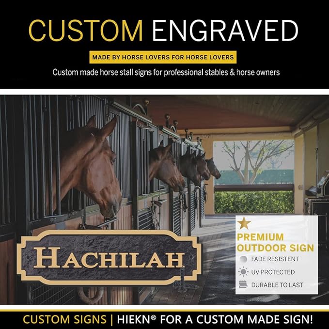 Acrylic Horse Stall Name Plate, 2.4" x 8" Personalized Stall Signs, UV Protected, Custom Pet Name Sign, All Weather Adhesive, Mounting (Rose Gold, Style 2)
