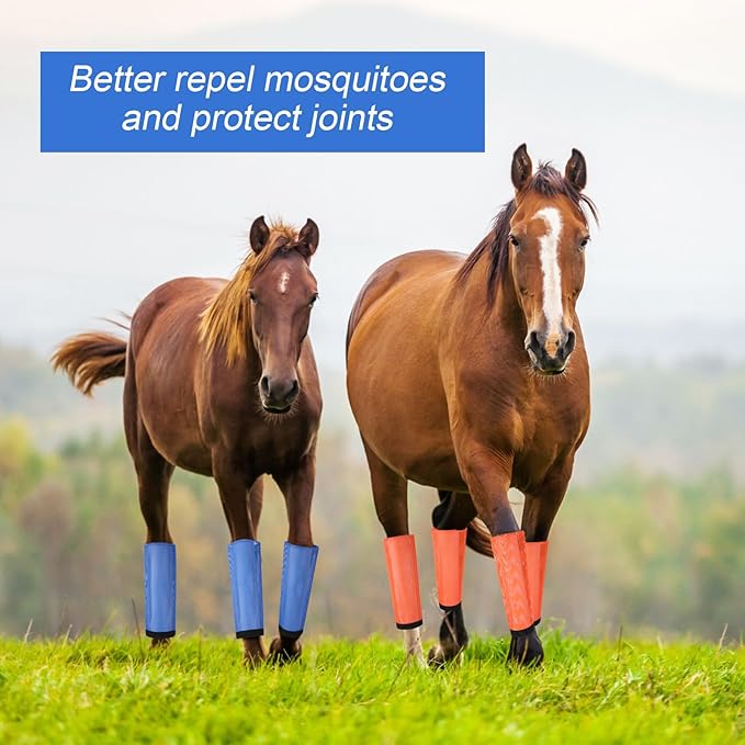 Set of 16 Mesh Fly Boots for Horse Breathable Mesh Horse Boots Protective Horse Leg Wraps Horse Leggings for Preventing Flies and Mosquitoes Bites