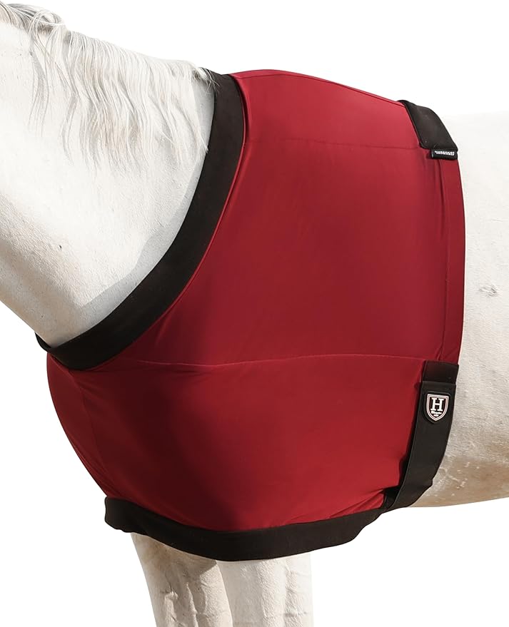 Harrison Howard Horse Shoulder Guard Thick Stretchy with Inner Soft Fleece Lining Adding Comfort Prevents Chafing Burgundy L