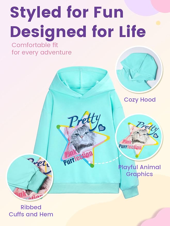 WELAKEN Sweatshirts for Girls Toddler & Kids II Little Girl's Pullover Tops Sweaters & Hoodies