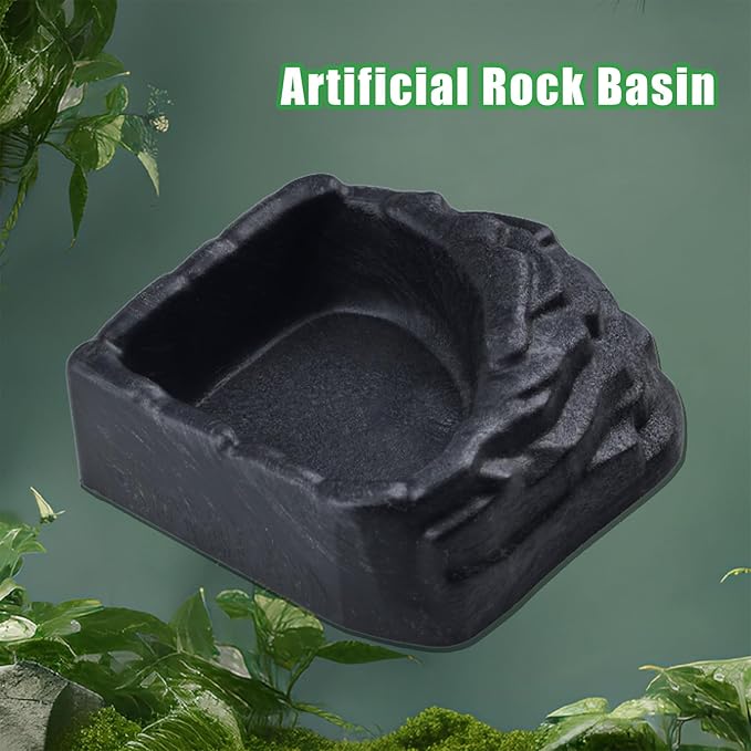 Reptile Water Dish, Reptile Feeding Dish Corner Bowl Breadworm Feeding Food Bowl, Terrarium Decor Bowls for Bearded Dragon Lizard Frog Leopard Gecko Tortoise Hermit Crab Chameleon (Style-2 Small)