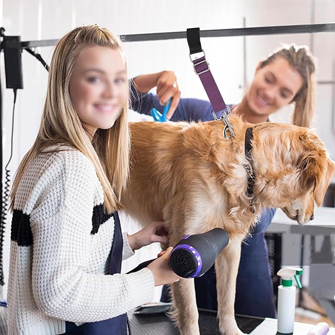 Pet Dog Grooming Table Arm Accessories Dog Grooming Loops for Table Arm Extender Adjustable Extension Loop Bathing Restraint Leash for Small & Medium Dogs (Pink & Hot Pink)