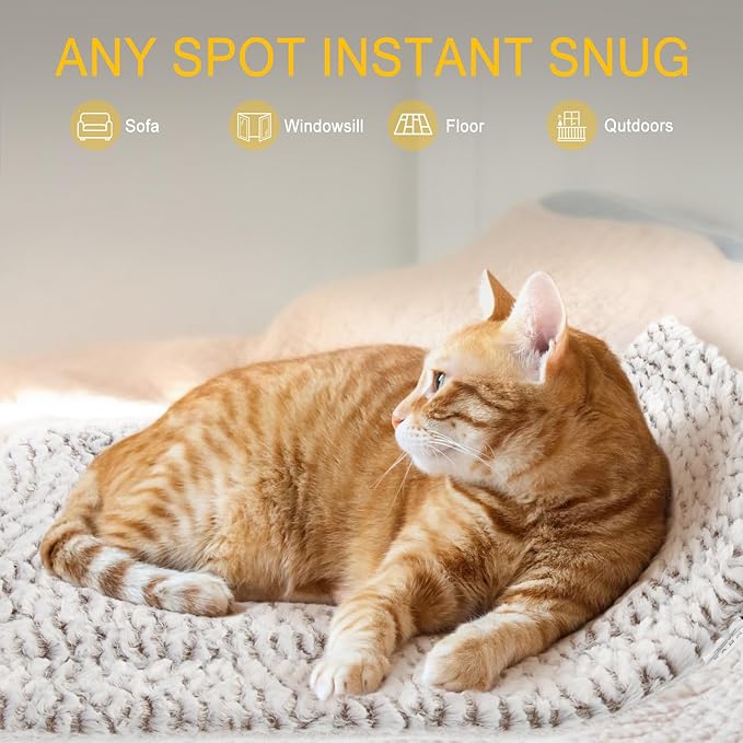 Self Heating Cat Pad Self Warming Cat Bed 22" x 17" Thermal Mat Extra Warm Pet Mat for Outdoor and Indoor Large Kittens Small Puppy Pets