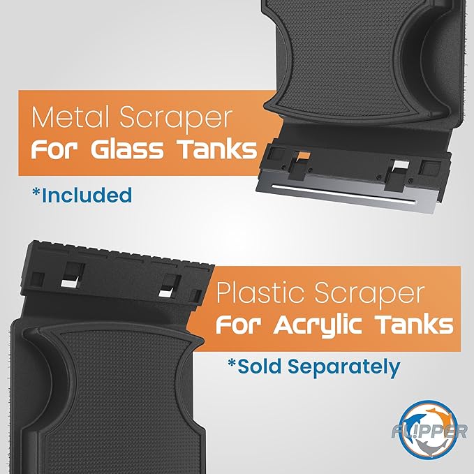 FLIPPER Standard Magnetic Aquarium Glass Cleaner – 2-in-1 Scrubber and Scraper, Hands-Free Fish Tank Cleaner for Algae Removal, Safe for Glass & Acrylic Tanks up to 1/2" (12mm), Freshwater & Saltwater
