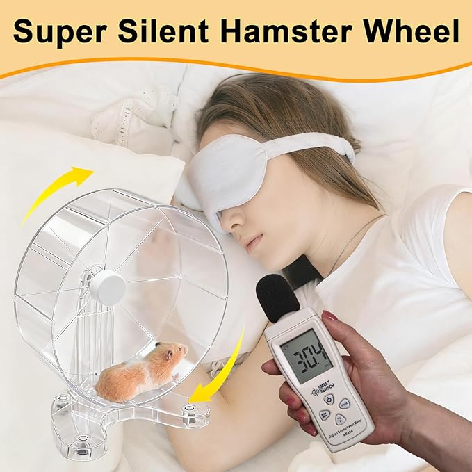 Hamster Wheel, 8.7" Super-Silent Exercise Wheels, Dual-Bearings Quiet Spinner Running Wheels, 3 Installation Methods, Fits Any Hamster Cage, Hamsters Toy for Dwarf Hamsters, Gerbils, and Small Pets.