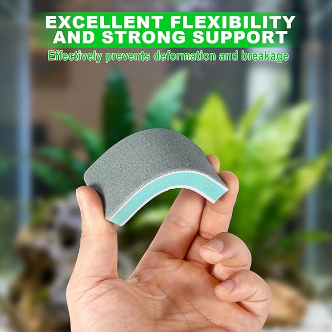 4pcs Double-Sided Fish Tank Cleaning Brushes, EVA Aquarium Sponge Brush Scrubber Cleaner Fish Tank Cleaning Tool for Aquarium Glass & Home Kitchen (Green)