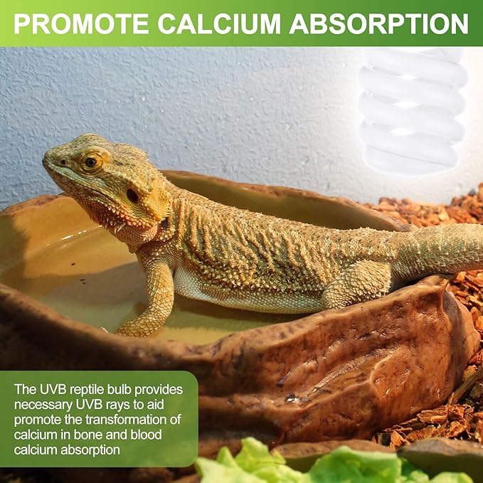 Reginary 4 Pcs Uvb Reptile Light 10.0 26 W, Reptile Uvb Bulb for Desert Tropical Sub Tropical Reptiles Fluorescent Simulation Color Reptiles Light for Turtle, Bearded Dragon, Lizard, Gecko