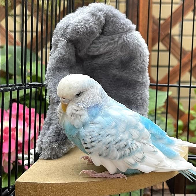 Comfort Corner Fleece Bird Blanket Parrot Cage Snuggle Hut Warm Bird Nest House Bed Hanging Hammock Toy for Parakeet Cockatiel Pigeon Small Animals Shelter Plush Bedding(Size M)