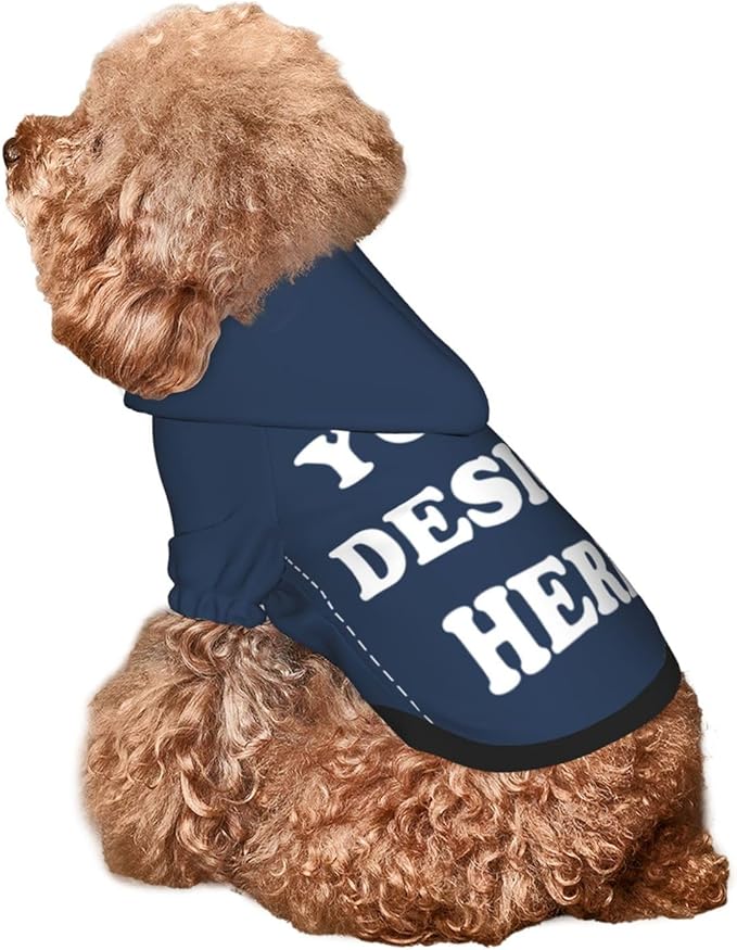 Dog Costume, Custom Dog Hoodie, Dog Name Costume Holiday Pet Pajamas Outfit, Personalized Pet Coat Costumes for Small Medium Large Dogs and Cats for Winter, Navy, XXS