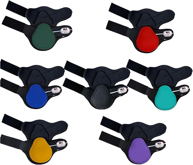 Majestic Ally Horse Leg Protection Fetlock and Tendon Boots Set, PU Shell, Neoprene Lining, Hook and Loop Closures, Multiple Colors and Sizes