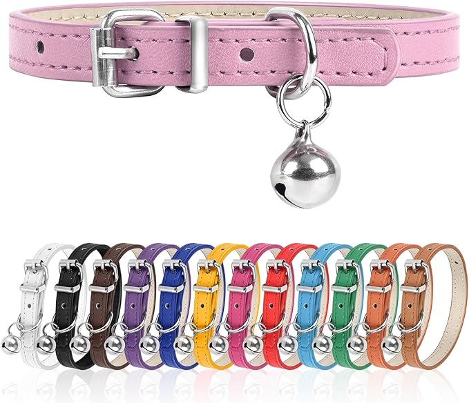 XXS Dog Collar for Teacup Adjustable Teacup Dog Collar for Small Medium Large Dogs 3/8 inch Width (Pink, XXS)