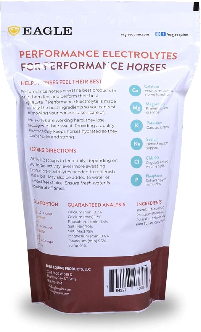 MagnaLyte Loose Salt and Electrolytes for Horses by Eagle Equine | Mineral sea Salt, Trace Minerals, Electrolytes | 4 lb Bag