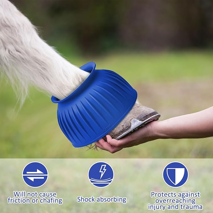 Abbylike Bell Boots for Horses 1 Pair/2 Pair Available, Protect Against Hoof Impact Trauma, Rubber Bell Boots Horse Care for Turnout, No Rub Design Wrap Hook and Loop