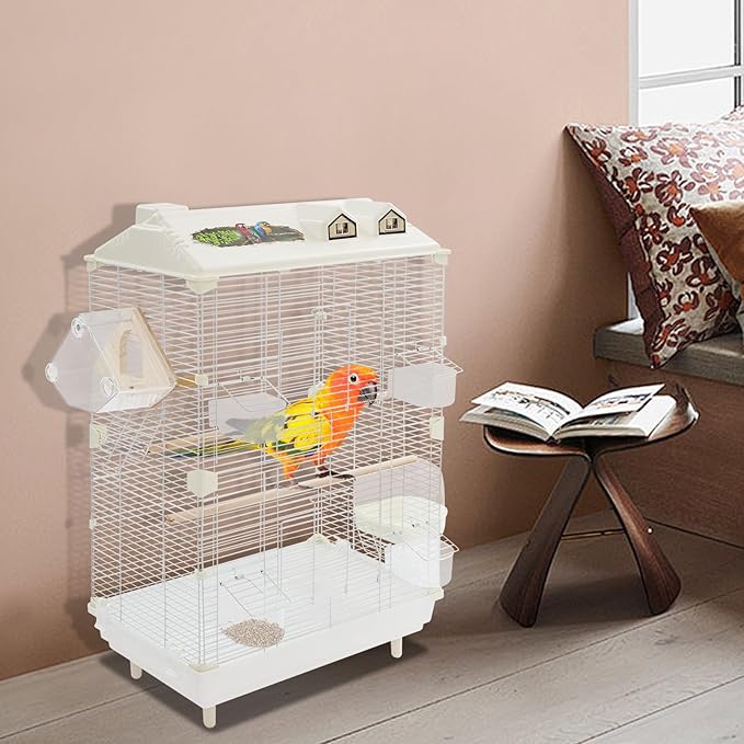 Medium Small Bird Cage with Stand Freestanding Flight Cage for Parrot Cockatiels Lovebirds Finches Parakeet Budgies