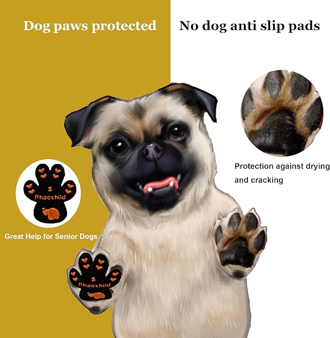 Dog Paw Pads Anti-Slip Grips,Dog Paw Protectors for Senior Dogs on Hot Pavement,Provides Traction to Keep Them from Slipping on Smooth Floors 20 sets-80 Pads Multicolor M