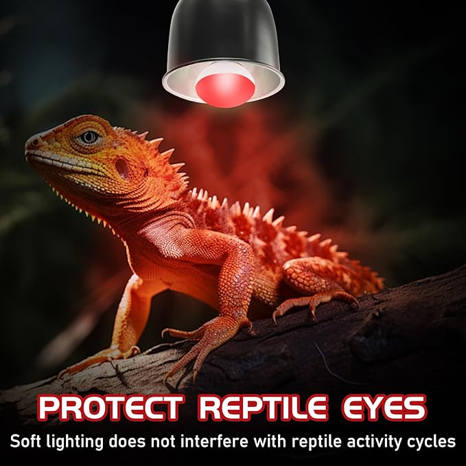 Infrared Reptile Heat Lamp, UVA Red Heat Light Bulb 40W, 2 Pack Reptile Heat Bulb, Infrared Basking Spot Light for Snake, Leopard Gecko, Turtle, Lizard