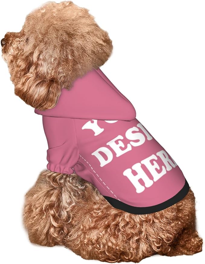 Personalized Chihuahua Dog Hoodie, Custom Pet Warm Sweatshirt Costume with Name Number Photo, Customize ID Clothes for Pupppy Kitten Dogs Cats, DarkPink, XS