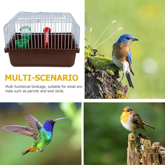 balacoo Portable Bird Cage with Food and Water Dispenser Spacious Travel Carrier for Parrots Lovebirds and Animals for Comfortable Travel and Outdoor Adventures