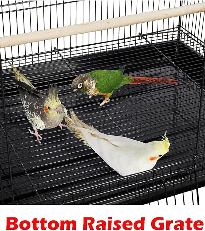 Lot of Breeding Flight Bird Cage for Aviaries Canaries Budgies Finches Lovebird Parakeet (24"x16"x16" Black with Divider)