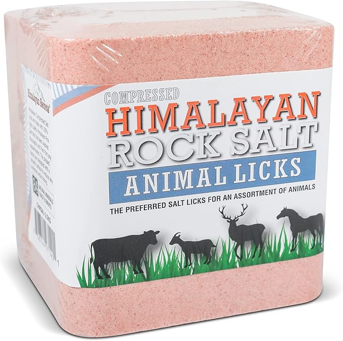 Himalayan Secrets Compressed Pink Salt Lick for Livestock and Wildlife Animals, Pure & Natural Feed Salt Block, Minerals & Trace Elements, No Additives, 5.5LB (2.5KG)