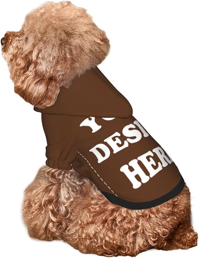 Personalized Chihuahua Dog Hoodie, Custom Pet Warm Sweatshirt Costume with Name Number Photo, Customize ID Clothes for Pupppy Kitten Dogs Cats, Chocolate, XS