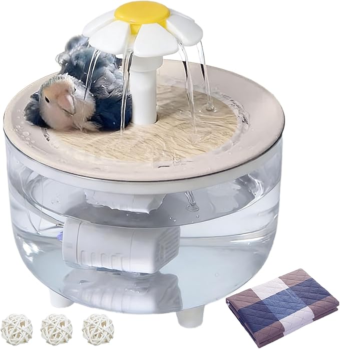kathson Parrot Bathtub,Automatic Bird Bath Shower,Parakeet Bath Tub with Petal Circulating Filter Fountain,Birds Cage Bathing for Small Medium Parrots Lovebirds Conures Finches Cockatiels Budgie