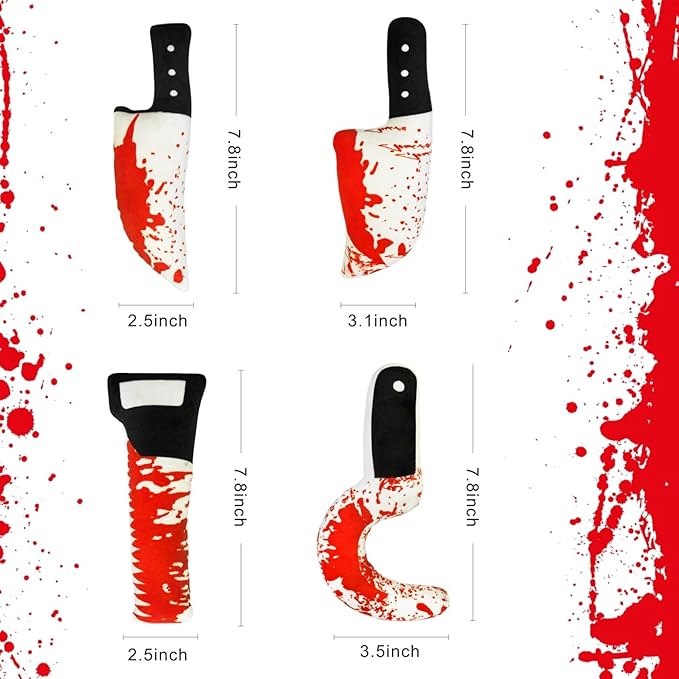 Idepet Cat Toys Catnip Crinkly Sound Toy Toys Christmas Kitten Bite Teething Chew Toys for Indoor All Breeds Cats Exercise (Horror Knife-Shaped Cat Toys)