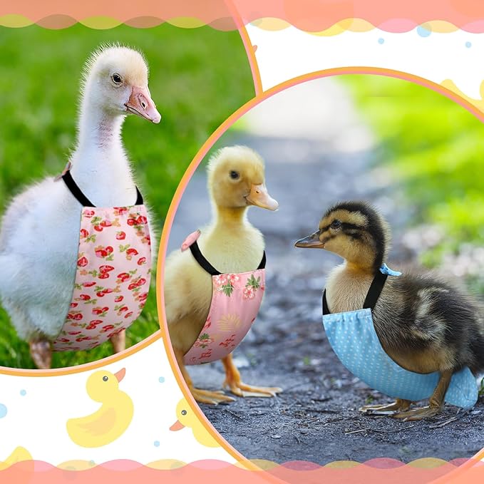 6 Pcs Chicken Diapers for Hens Rooster Ducks Reusable Washable Duck Diapers with Bow Tie for Ducklings Hens Goose Poultry Adjustable Clothes for Hen Rooster Chicken(Cute,M)