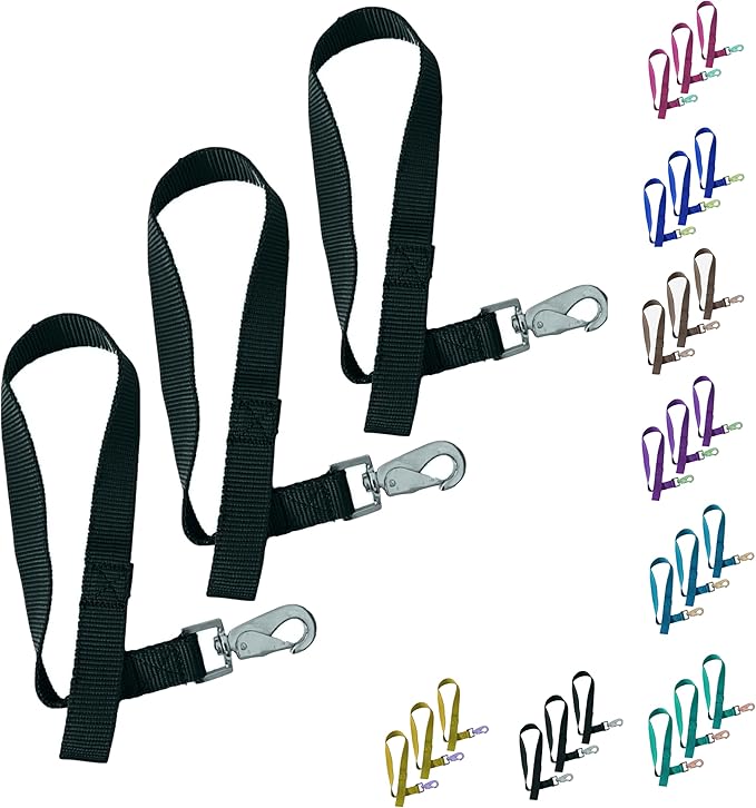 Majestic Ally Pack of 3 Horse Bucket Strap Hangers – Practical and Easy Design for Indoor or Outdoor Use -Set of 3,-1"x22"