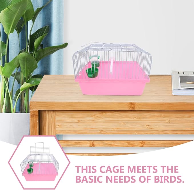 balacoo Portable Bird Cage for Lovebirds Lightweight and Spacious Travel Carrier with Perch Food Box and Waterer for Pet Birds Go Owners