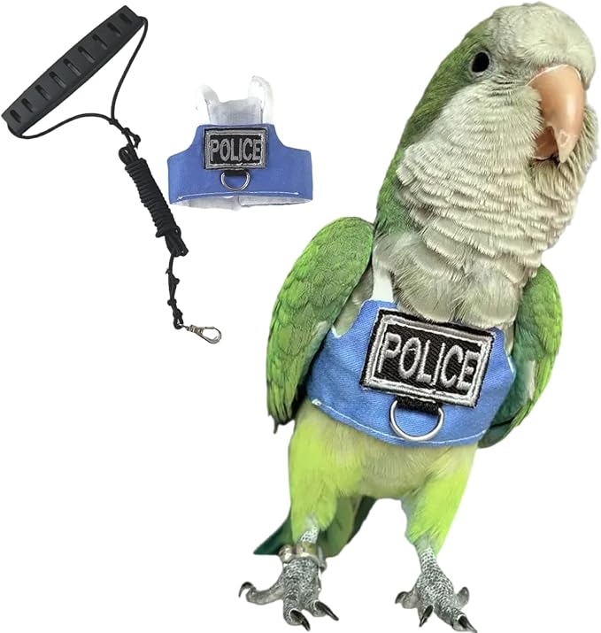 Bird Flight Harness Vest, Parrot Flight Suit with Leash, Bird Flying Clothes with Rope and Handle for Outdoor Activities (with Leash,Common Hill Myna)