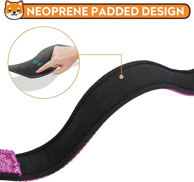 Reflective Dog Collar, Adjustable Soft Neoprene Padded Nylon Pet Collars with Buckle for Puppy and Small Dogs, Cats,Rose Red,XS