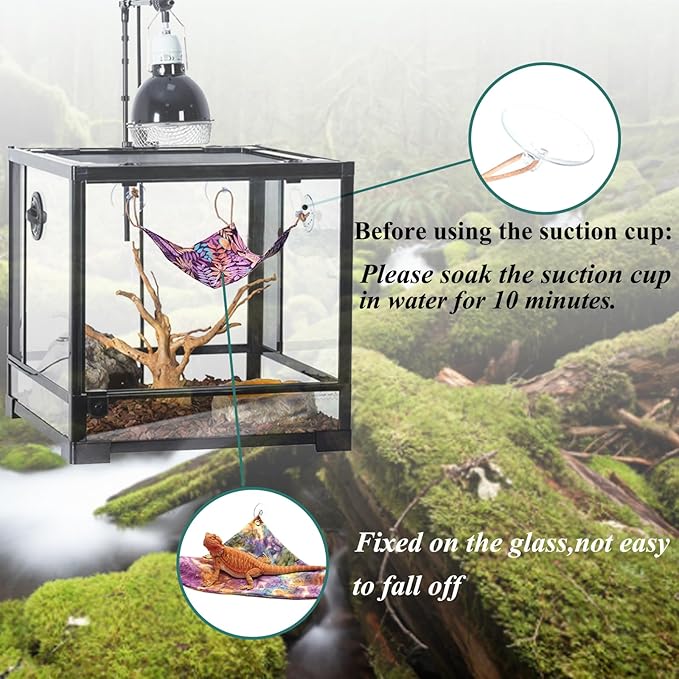 Bearded Dragon Tank Accessories, Reptile Bedding Hammock Soft Fabric Warm Sleeping Pillow with Cover Substrate for Bearded Dragon Leopard Gecko Lizard