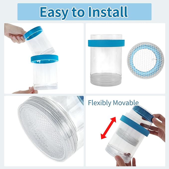 Suspensions Breeder Box, Floating Mesh Isolation Fish Tank Separator Set, Ideal for Aquatic Pets, Small, Blue, 1 Set