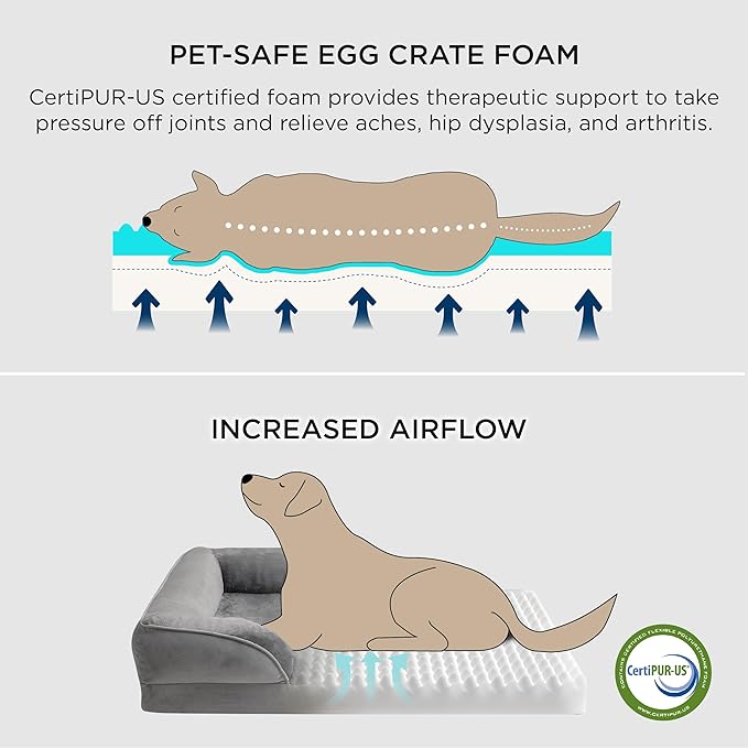 Bedsure XXL Orthopedic Dog Bed for Extra Large Dogs - Washable Giant Dog Cat Bed Waterproof, Comfort Dogs Couch Sofa with Washable Removable Cover, Pet Bed with Nonskid Bottom, Brown, 52"
