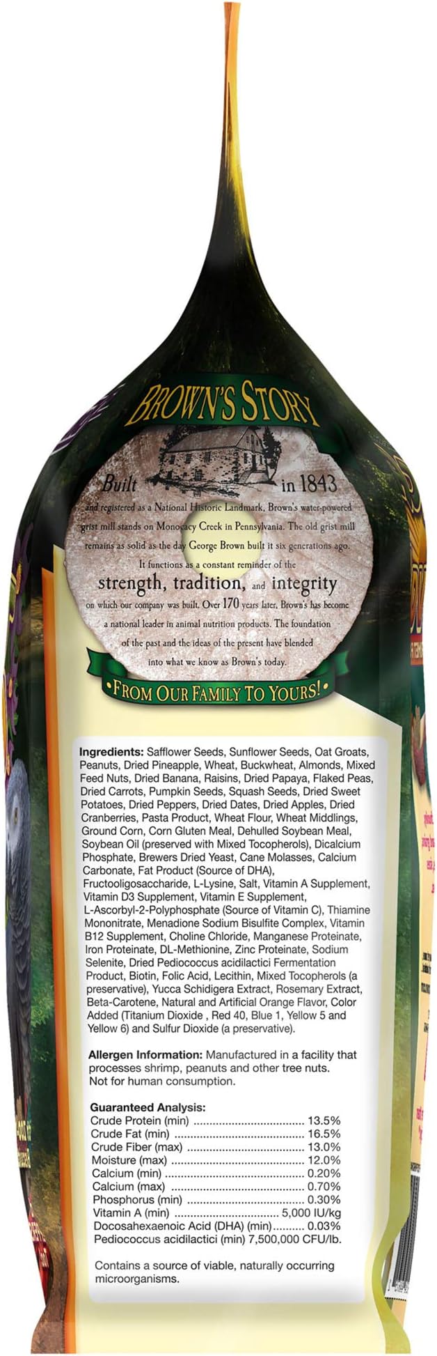 Tropical Carnival Small Hookbill Food – Gourmet Blend with Fruits, Nuts & Seeds, 10 Pounds, Omega 3 & Natural Preservatives, Supports Digestion