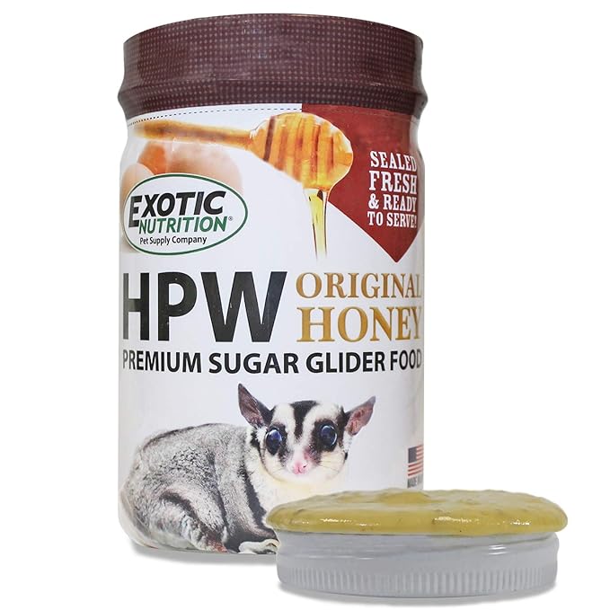 Exotic Nutrition Sugar Glider HPW Diet Jar - High Protein Healthy Natural No Mess Food for Sugar Gliders - High Protein Wombaroo Diet (Original)