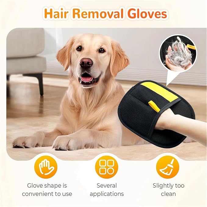 Pet Hair Removal Glove for Cats & Dogs, Electrostatic Gloves Pet Hair, Cat Grooming Gloves for Hairs Removal, for Couch, Clothes, Car, Carpet, Bed, Furniture (2Pcs)