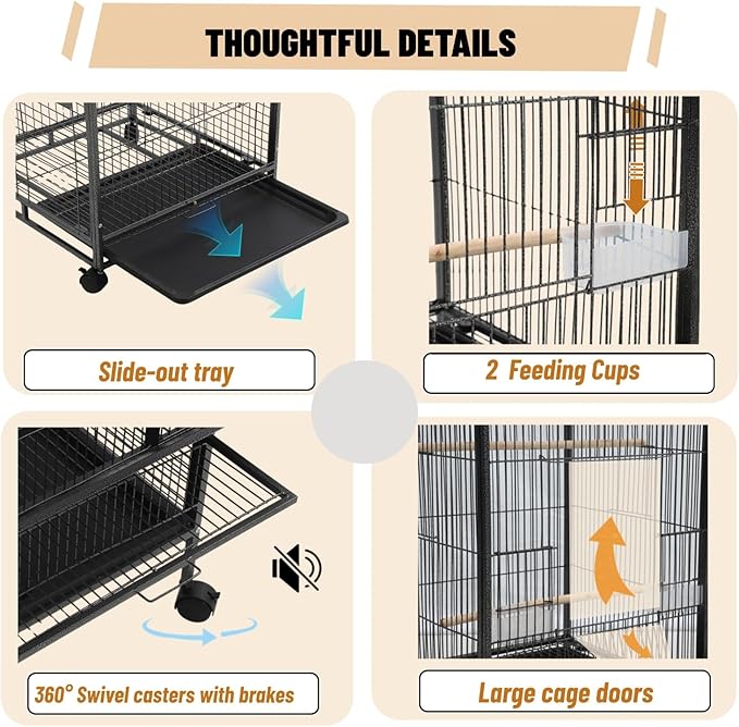 Parakeet Cage,Birdcage,Large Bird Cage Covers for Night,Parakeet Toys,Parrot Cage Accessories, for Finch,Cockatiels,Conure Bird,Budgie,Pigeon,Canary,Lovebird,Small Quaker Parrot