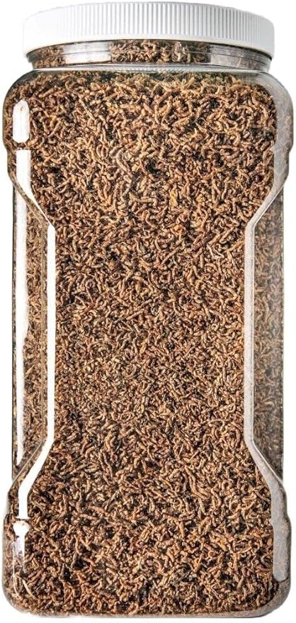 Aquatic Foods Inc. Bloodworms, Fresh Freeze Dried Grade A Floating Bloodworms for All Tropical Fish, Bettas, Discus, Cichlids, Turtles, Carnivore Carnivorous Plants Plants - 16oz Jar