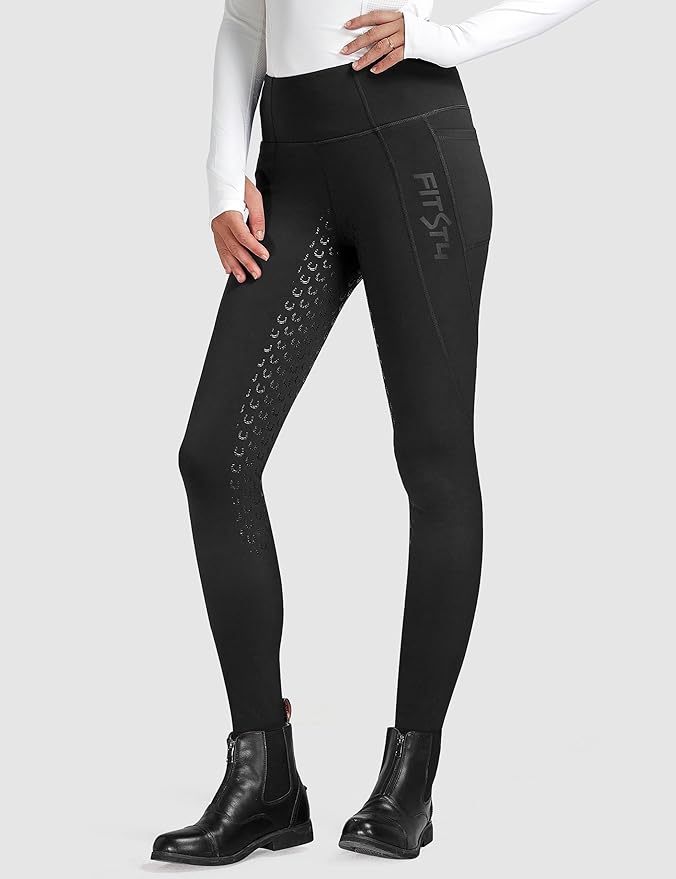 FitsT4 Sports Women's Winter Riding Breeches Fleece Lined Horse Riding Pants Tights Full Seat Silicone Equestrian Breeches