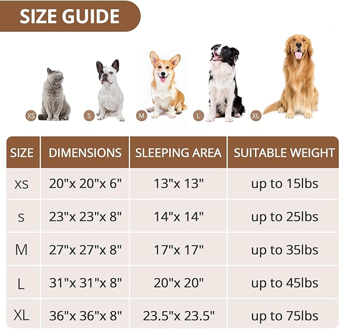 JOLLYVOGUE Calming Dog & Cat Bed for Small Dogs, Anti-Anxiety Donut Cuddler Cozy Soft Round Bed with Anti-Slip Bottom, Fluffy Faux Fur Plush Cushion Beds for Small Medium Dogs, 23"/Rainbow