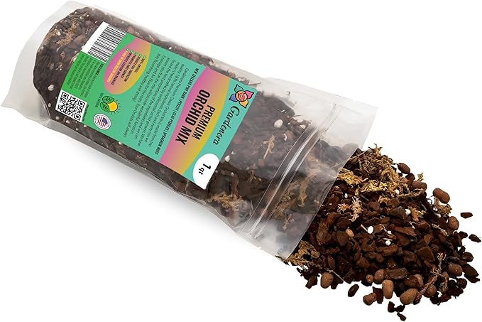 Organic Premium Orchid Soil Mix by Gardenera - Hand Mixed Classic Sphagnum Moss Potting Soil Mix - for Phalaenopsis Orchid - 4 Quart - Made in USA