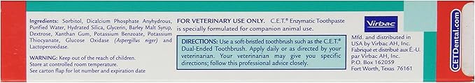 Virbac C.E.T. Enzymatic Toothpaste, Malt Flavor, 2.5 oz (Pack of 2)