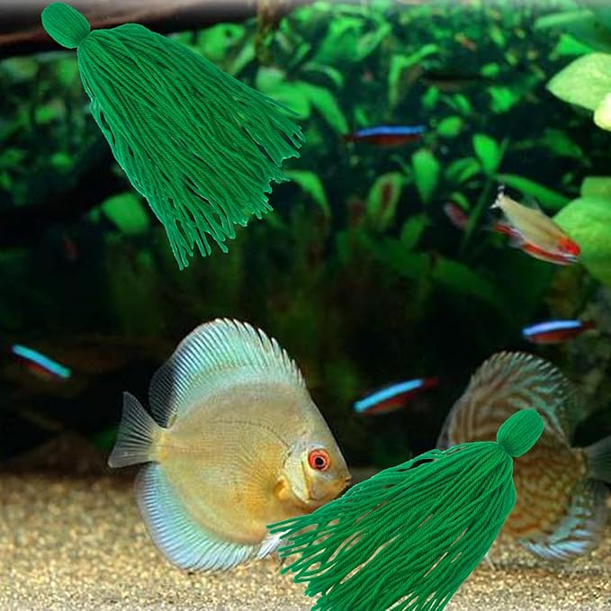 2PCS Fish Spawning Mops Fish Breeding Aquatic Plant Fish Hideout for Aquarium Floating, Fry Hiding Decorations, Green