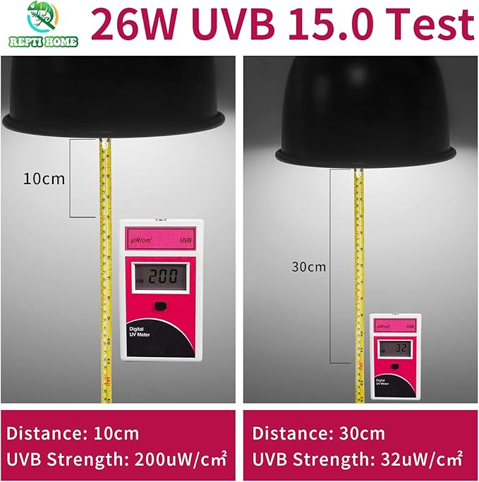UVB Reptile Light 15.0, 26W Intense UVA UVB Bulb for Reptiles, Terrarium Compact Fluorescent Lamp, Reptile UVB Light Bulb for Desert Reptiles & Amphibians