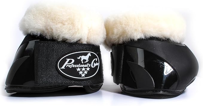 Professional's Choice Spartan II Fleece Bell Boots | Shaped for Ultimate Overreach Protection | Comfort & Shock Absorbing Neoprene Interior