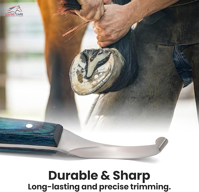 Equine Care Left-Handed Hoof Knife – Professional Farrier Knife & Hoof Trimmer Tool | Ultra-Sharp J2 Stainless Steel Blade, Ergonomic Handle for Horse Hoof Trimming, Cleaning & Farrier Supplies